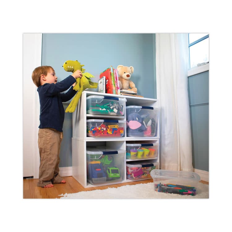 RUBBERMAID Clever Store Basic Latch-Lid Container, 7.5 gal, 13.37" x 18.75" x 10.5", Clear (UNXRMCC300014) thumbnail 4