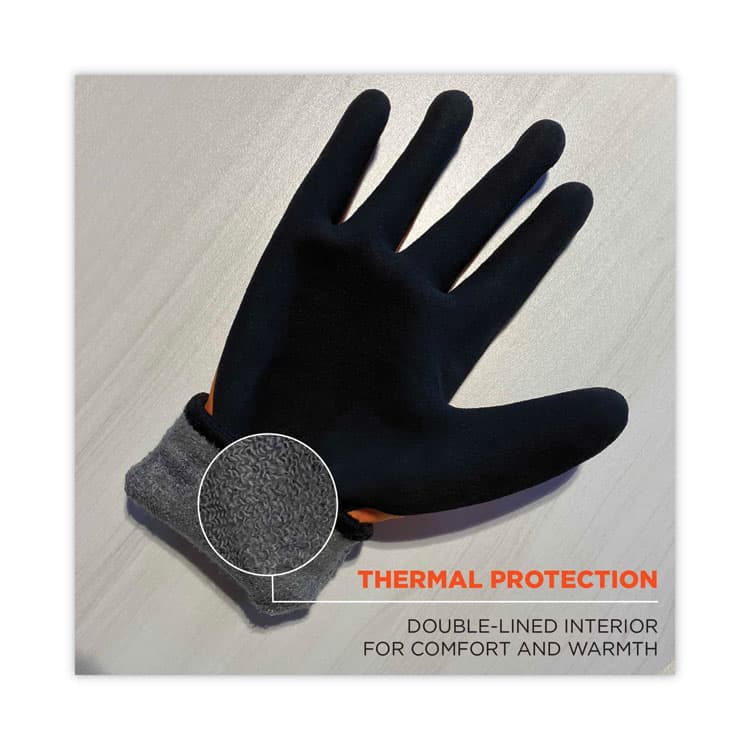 ERGODYNE CORPORATION ProFlex 7551 ANSI A5 Coated Waterproof CR Gloves, EN388: 4X43E, 10.5" Long, Large, Orange, Pair (EGO17674) thumbnail 2