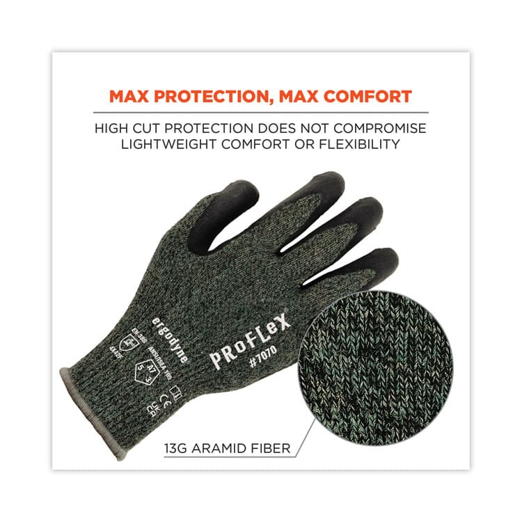 ERGODYNE CORPORATION ProFlex 7070 ANSI A7 Nitrile Coated CR Gloves, EN388: 4X42F, 9" Long, Large, Green, 12 Pairs (EGO18034) thumbnail 2
