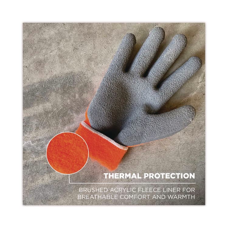 ERGODYNE CORPORATION ProFlex 7401-CASE Coated Lightweight Winter Gloves, EN388: 2131X, 9" Long, Large, Orange, Pair (EGO17624) thumbnail 2