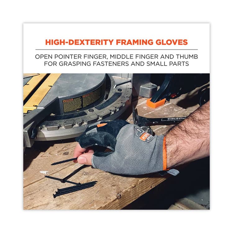 ERGODYNE CORPORATION ProFlex 720 Heavy-Duty Framing Gloves, 9" Long, XX-Large, Gray, Pair (EGO17116) thumbnail 3