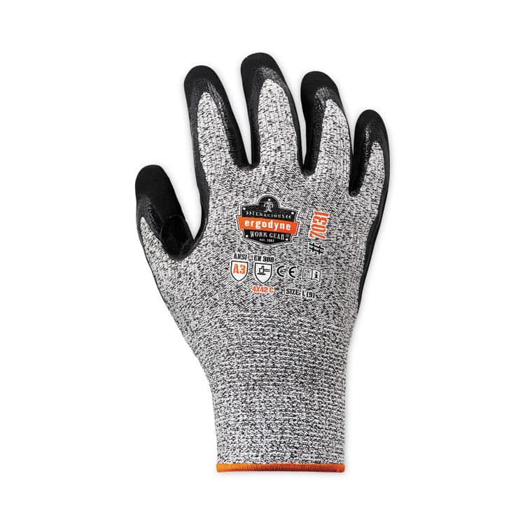ERGODYNE CORPORATION ProFlex 7031 ANSI A3 Nitrile-Coated CR Gloves, EN388: 4X42C, 10" Long, Large, Gray, Pair (EGO17984) thumbnail 2