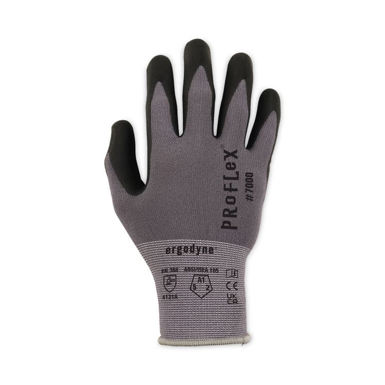 ERGODYNE CORPORATION ProFlex 7000 Nitrile-Coated Gloves Microfoam Palm, EN388: 4121A, 9" Long, XX-Large, Gray, 12 Pairs (EGO10366) thumbnail 2