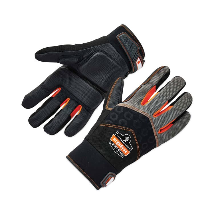 ERGODYNE CORPORATION ProFlex 9001 Full-Finger Impact Gloves, EN388: 1121X, Large, Black, Pair (EGO17774)