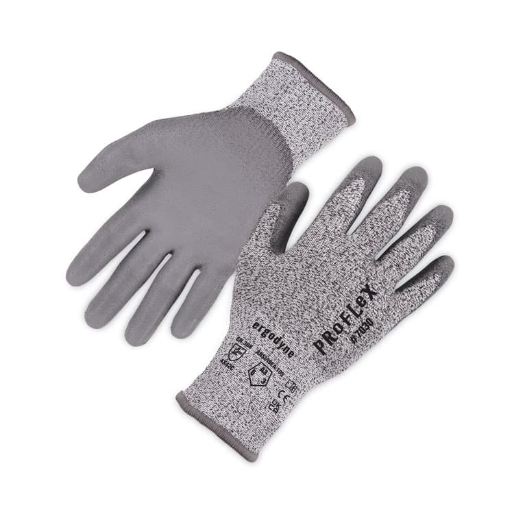 ERGODYNE CORPORATION ProFlex 7030 ANSI A3 PU Coated CR Gloves, EN388: 4X42C, 9" Long, Small, Gray, Pair (EGO10462)