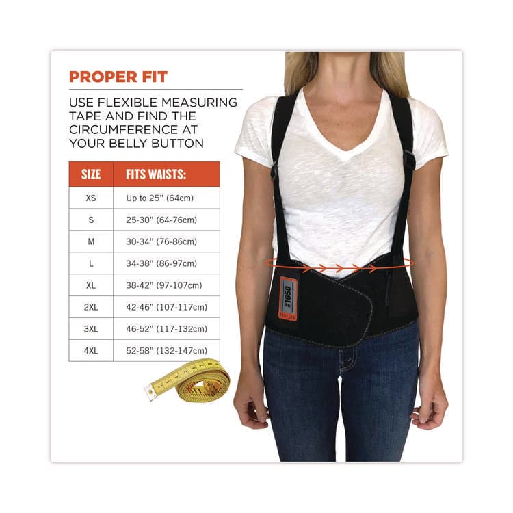 ERGODYNE CORPORATION ProFlex 1650 Economy Elastic Back Support Brace, 4X-Large, 52" to 58" Waist, Black (EGO11098) thumbnail 2