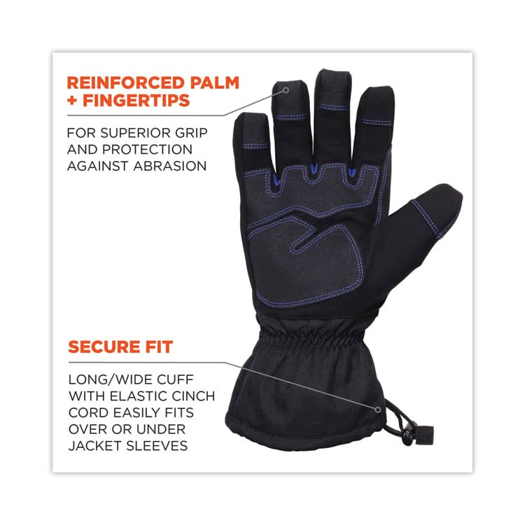 ERGODYNE CORPORATION ProFlex 819WP Extreme Thermal WP Gloves, EN388: 4222B, 9" Long, XX-Large, Black, Pair (EGO17616) thumbnail 2