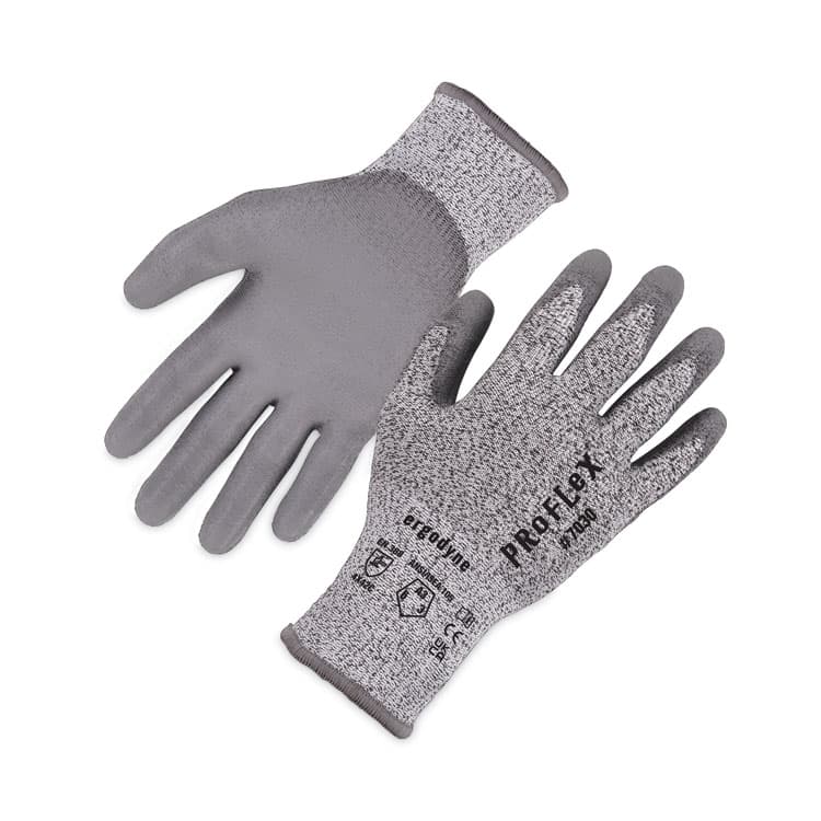 ERGODYNE CORPORATION ProFlex 7030 ANSI A3 PU Coated CR Gloves, EN388: 4X42C, 9" Long, Medium, Gray, 12 Pairs (EGO10453)