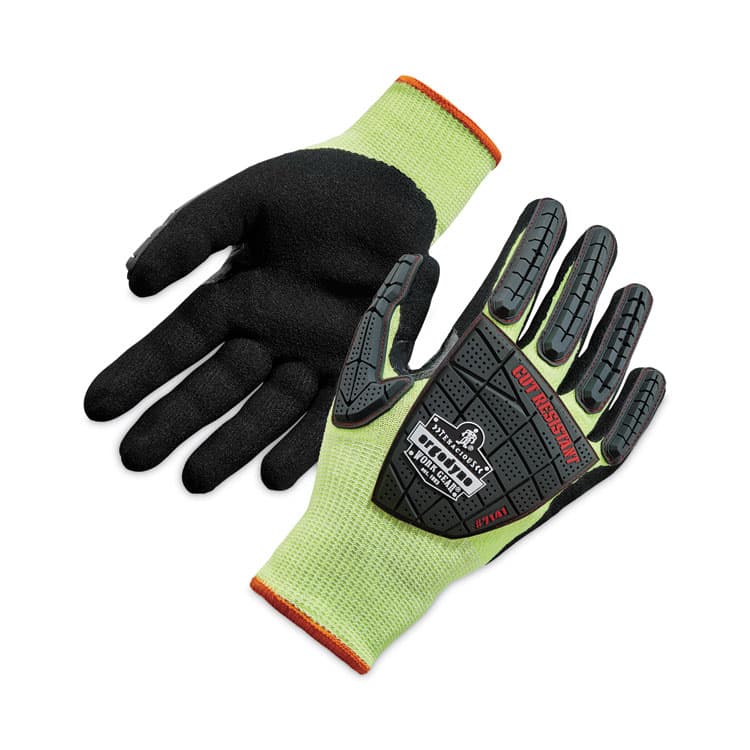 ERGODYNE CORPORATION ProFlex 7141 ANSI A4 DIR Nitrile-Coated CR Gloves, EN388: 4X42DP, 9" Long, XX-Large, Lime, Pair (EGO17916)