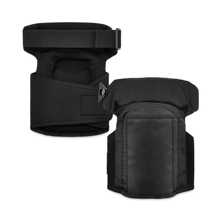 ERGODYNE CORPORATION ProFlex 450 Hinged Slip Resistant Gel Knee Pads, Soft Cap, Hook and Loop Closure, Black, Pair (EGO18450)