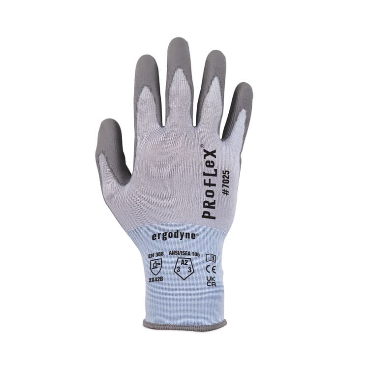 ERGODYNE CORPORATION ProFlex 7025 ANSI A2 PU Coated CR Gloves, EN388: 2X42B, 9" Long, Medium, Blue, Pair (EGO10433) thumbnail 2