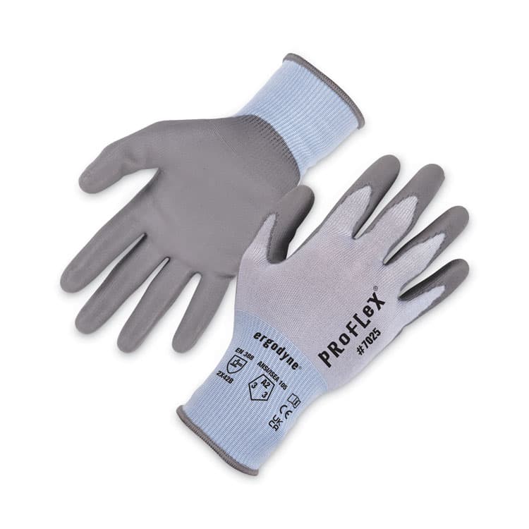 ERGODYNE CORPORATION ProFlex 7025 ANSI A2 PU Coated CR Gloves, EN388: 2X42B, 9" Long, X-Large, Blue, 12 Pairs (EGO10425)