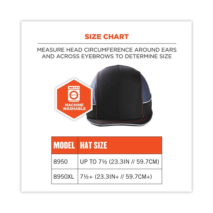 ERGODYNE CORPORATION Skullerz 8950 Bump Cap Hat, Micro Brim, Black (EGO23342) thumbnail 4