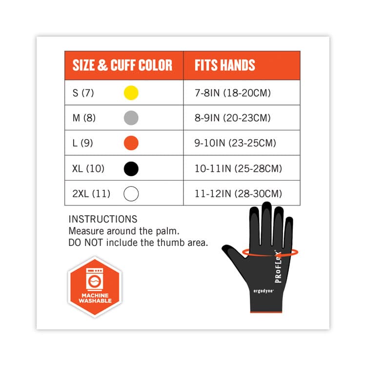 ERGODYNE CORPORATION ProFlex 7001 Nitrile-Coated Gloves, EN388: 4121X, 9" Long, Large, Black, 144 Pairs/Carton (EGO17854) thumbnail 2
