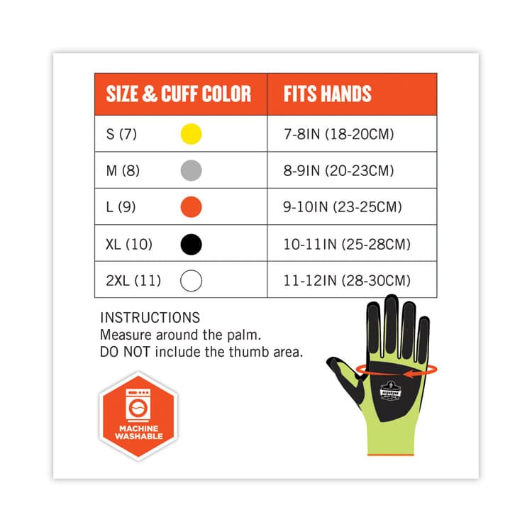 ERGODYNE CORPORATION ProFlex 7141 ANSI A4 DIR Nitrile-Coated CR Gloves, EN388: 4X42DP, 9" Long, XX-Large, Lime, Pair (EGO17916) thumbnail 2