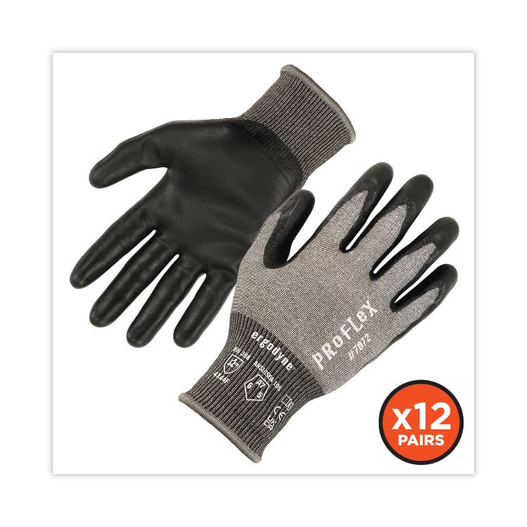 ERGODYNE CORPORATION ProFlex 7072 ANSI A7 Nitrile-Coated CR Gloves, EN388: 4X44F, 9" Long, X-Large, Gray, 12 Pairs (EGO10305) thumbnail 2