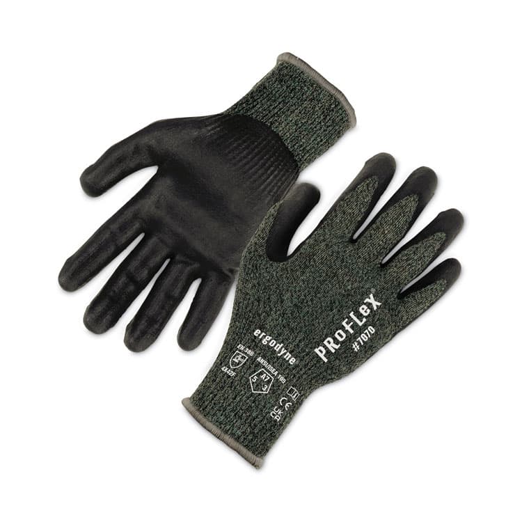 ERGODYNE CORPORATION ProFlex 7070 ANSI A7 Nitrile Coated CR Gloves, EN388: 4X42F, 9" Long, Small, Green, 12 Pairs (EGO18032)