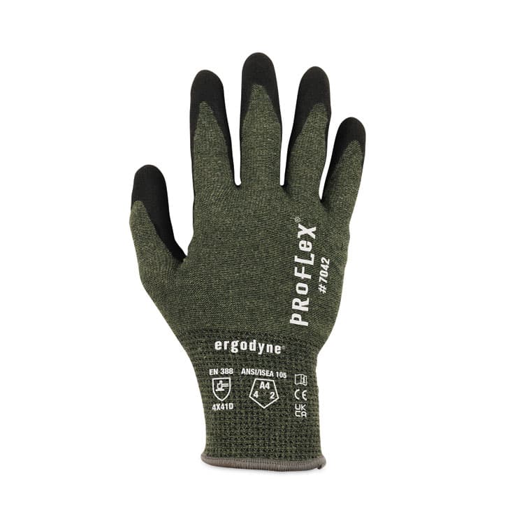 ERGODYNE CORPORATION ProFlex 7042 ANSI A4 Nitrile-Coated CR Gloves, EN388: 4X41D, 9" Long, XX-Large, Green, 12 Pairs (EGO10336) thumbnail 2