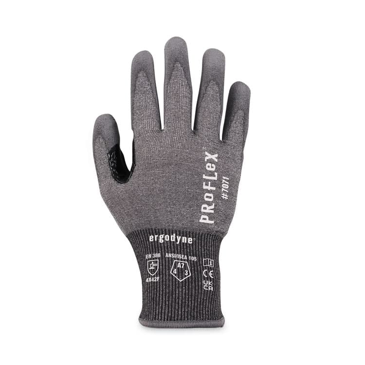 ERGODYNE CORPORATION ProFlex 7071 ANSI A7 PU Coated CR Gloves, EN388: 4X42F, 9" Long, X-Large, Gray, Pair (EGO18075) thumbnail 2