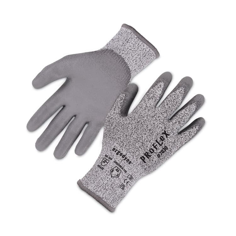ERGODYNE CORPORATION ProFlex 7030 ANSI A3 PU Coated CR Gloves, EN388: 4X42C, 9" Long, Small, Gray, 12 Pairs (EGO10452)