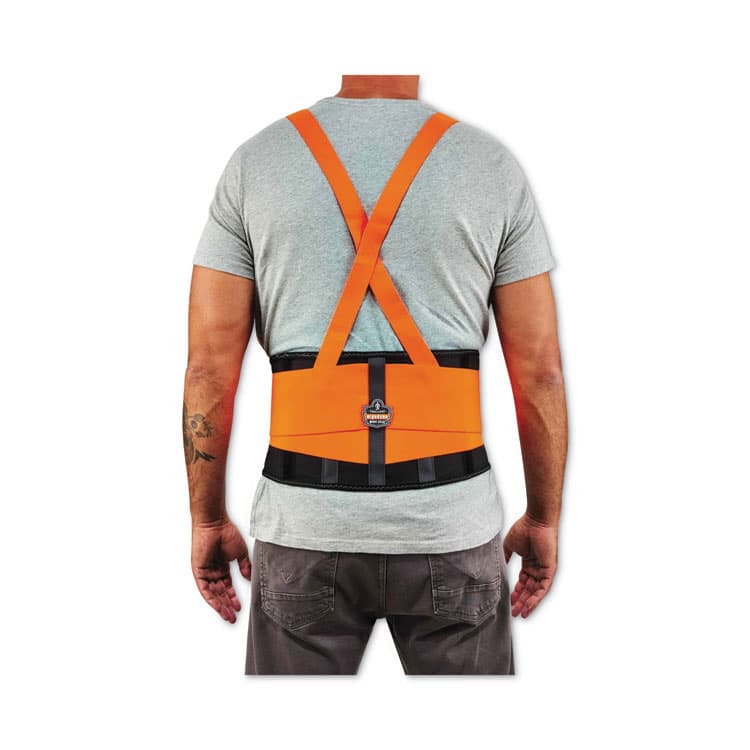 ERGODYNE CORPORATION ProFlex 100HV Economy Hi-Vis Spandex Back Support Brace, 3X-Large, 46" to 52" Waist, Black/Orange (EGO11887) thumbnail 3
