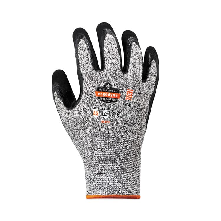ERGODYNE CORPORATION ProFlex 7031 ANSI A3 Nitrile-Coated CR Gloves, EN388: 4X42C, 10" Long, Large, Gray, 144 Pairs/Carton (EGO17884) thumbnail 3