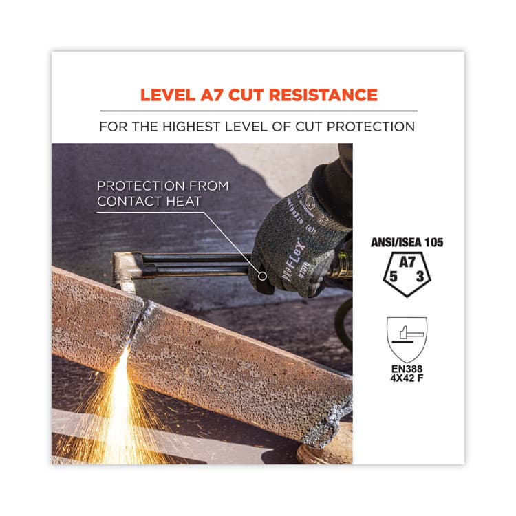 ERGODYNE CORPORATION ProFlex 7070 ANSI A7 Nitrile Coated CR Gloves, EN388: 4X42F, 9" Long, X-Large, Green, 12 Pairs (EGO18035) thumbnail 2