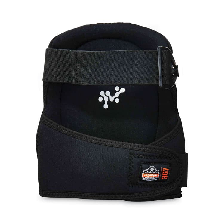 ERGODYNE CORPORATION ProFlex 367 Lightweight Gel Knee Pads, Round Cap, Hook and Loop Closure, One Size, Black, Pair (EGO18467) thumbnail 2