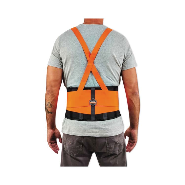 ERGODYNE CORPORATION ProFlex 100HV Economy Hi-Vis Spandex Back Support Brace, 4X-Large, 52" to 58" Waist, Black/Orange (EGO11888) thumbnail 3