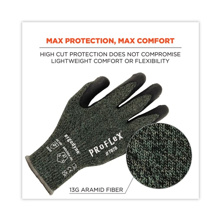 ERGODYNE CORPORATION ProFlex 7070 ANSI A7 Nitrile Coated CR Gloves, EN388: 4X42F, 9" Long, Medium, Green, 12 Pairs (EGO18033) thumbnail 4