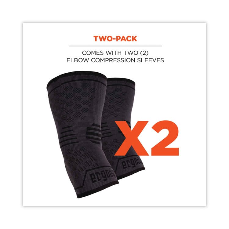 ERGODYNE CORPORATION ProFlex 651 Elbow Compression Sleeve, Medium, Gray/Black (EGO16593) thumbnail 2