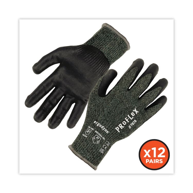 ERGODYNE CORPORATION ProFlex 7070 ANSI A7 Nitrile Coated CR Gloves, EN388: 4X42F, 9" Long, XX-Large, Green, 12 Pairs (EGO18036) thumbnail 3