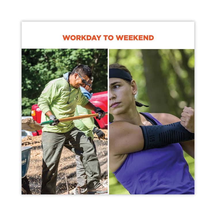 ERGODYNE CORPORATION ProFlex 651 Elbow Compression Sleeve, Medium, Gray/Black (EGO16593) thumbnail 3