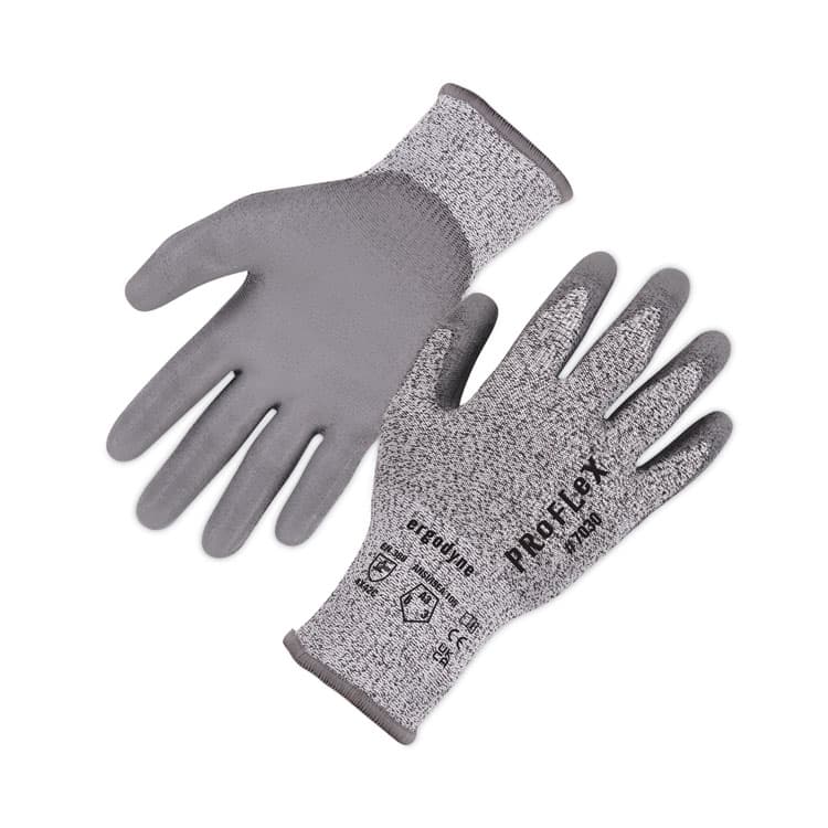 ERGODYNE CORPORATION ProFlex 7030 ANSI A3 PU Coated CR Gloves, EN388: 4X42C, 9" Long, Large, Gray, 12 Pairs (EGO10454)