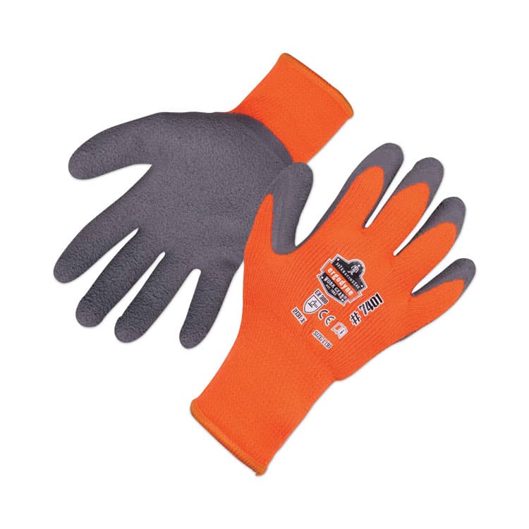 ERGODYNE CORPORATION ProFlex 7401-CASE Coated Lightweight Winter Gloves, EN388: 2131X, 9" Long, Medium, Orange, Pair (EGO17623)