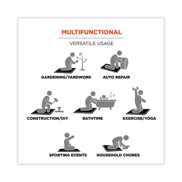 ERGODYNE CORPORATION ProFlex 386 Large Foam Kneeling Pad, 0.5", Large, Black (EGO18387) thumbnail 4