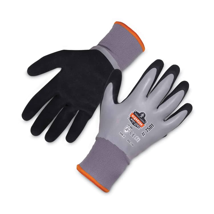 ERGODYNE CORPORATION ProFlex 7501 Coated Waterproof Winter Gloves, EN388: 2131X, 10.5" Long, Large, Gray, Pair (EGO17634)