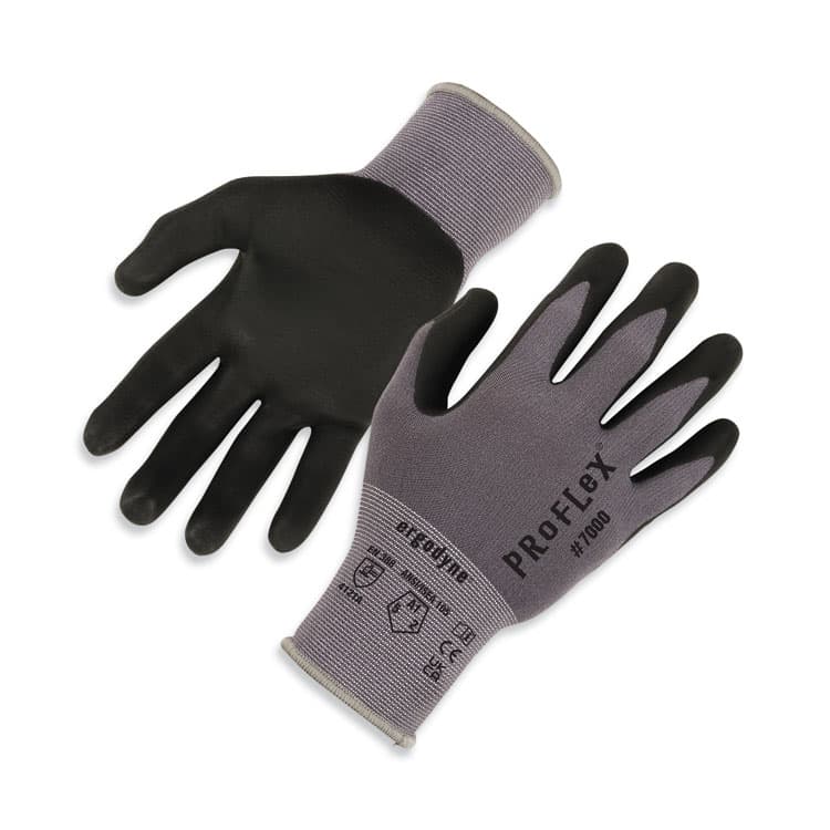 ERGODYNE CORPORATION ProFlex 7000 Nitrile-Coated Gloves Microfoam Palm, EN388: 4121A, 9" Long, XX-Large, Gray, Pair (EGO10376)