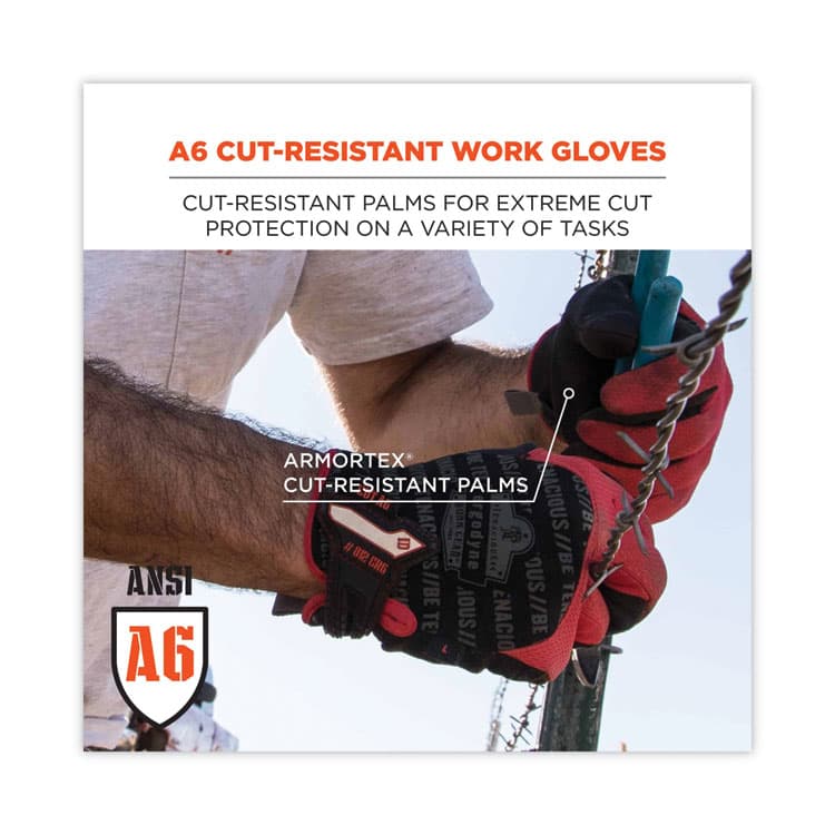 ERGODYNE CORPORATION ProFlex 812CR6 ANSI A6 Utility and CR Gloves, EN388: 2543E, 9" Long, X-Large, Black, Pair (EGO17925) thumbnail 2