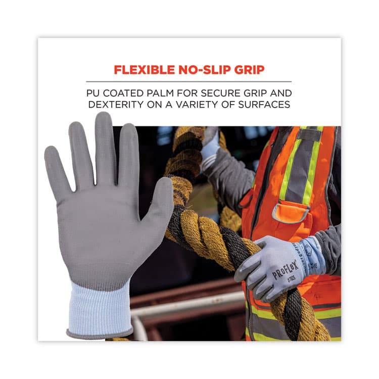 ERGODYNE CORPORATION ProFlex 7025 ANSI A2 PU Coated CR Gloves, EN388: 2X42B, 9" Long, X-Large, Blue, 12 Pairs (EGO10425) thumbnail 3