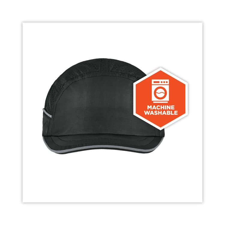 ERGODYNE CORPORATION Skullerz 8955 Lightweight Bump Cap Hat, Micro Brom, Black (EGO23362) thumbnail 4