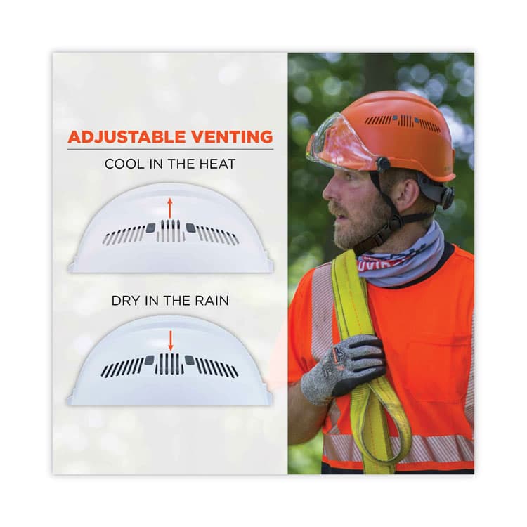 ERGODYNE CORPORATION Skullerz 8975 Class C Safety Helmet, 6-Point Ratchet Suspension, White (EGO60204) thumbnail 3