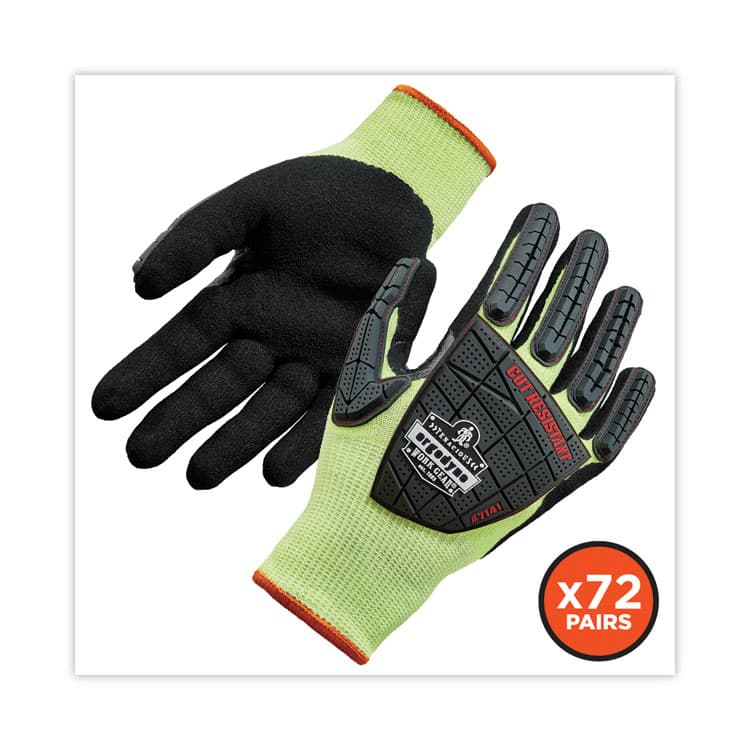 ERGODYNE CORPORATION ProFlex 7141 ANSI A4 DIR Nitrile-Coated CR Gloves, EN388: 4X42DP, 9" Long, Large, Lime, 72 Pairs/Carton (EGO17834) thumbnail 2
