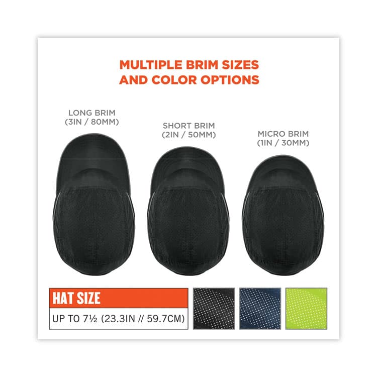 ERGODYNE CORPORATION Skullerz 8955 Lightweight Bump Cap Hat, Short Brim, Black (EGO23366) thumbnail 4