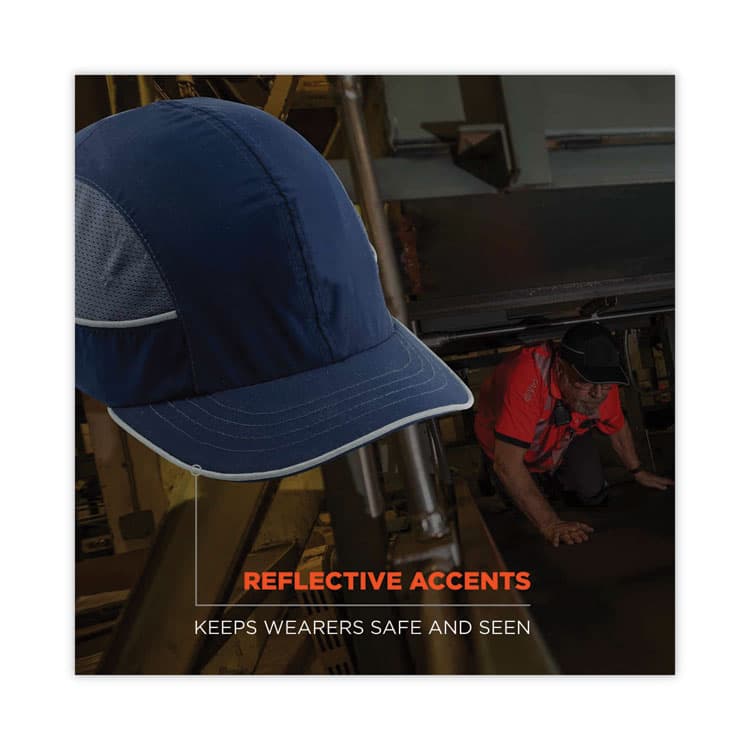 ERGODYNE CORPORATION Skullerz 8950XL XL Bump Cap Hat, Short Brim, Navy (EGO23347) thumbnail 4
