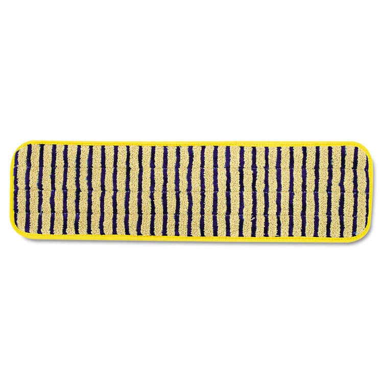 RUBBERMAID COMMERCIAL PROD. Microfiber Scrubber Pad, Vertical Polyprolene Stripes, 18", Yellow, 6/Carton (RCPQ810YEL)