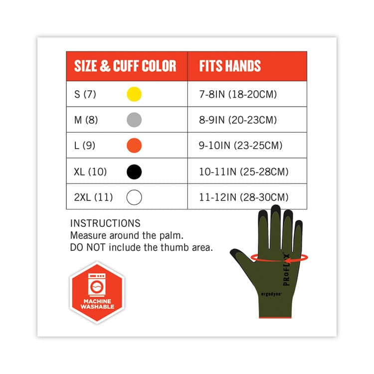 ERGODYNE CORPORATION ProFlex 7042 ANSI A4 Nitrile-Coated CR Gloves, EN388: 4X41D, 9" Long, Small, Green, Pair (EGO10342) thumbnail 4