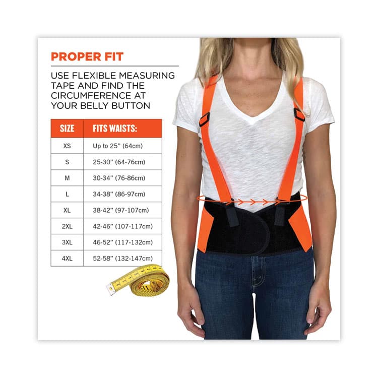 ERGODYNE CORPORATION ProFlex 100HV Economy Hi-Vis Spandex Back Support Brace, 2X-Large, 42" to 46" Waist, Black/Orange (EGO11886) thumbnail 2