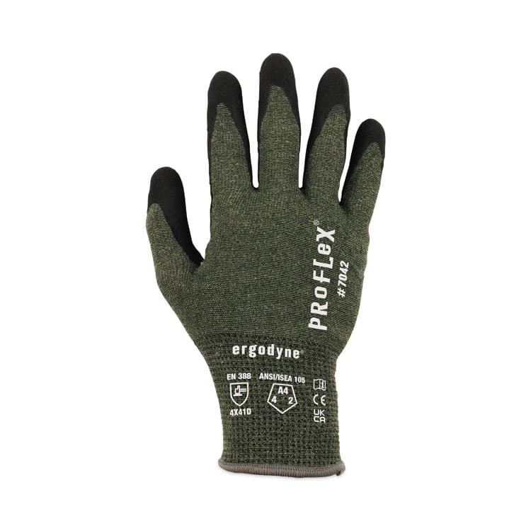 ERGODYNE CORPORATION ProFlex 7042 ANSI A4 Nitrile-Coated CR Gloves, EN388: 4X41D, 9" Long, Small, Green, 12 Pairs (EGO10332) thumbnail 3