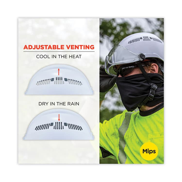 ERGODYNE CORPORATION Skullerz 8975-MIPS Class C Safety Helmet with MIPS Elevate Ratchet Suspension, White (EGO60256) thumbnail 3